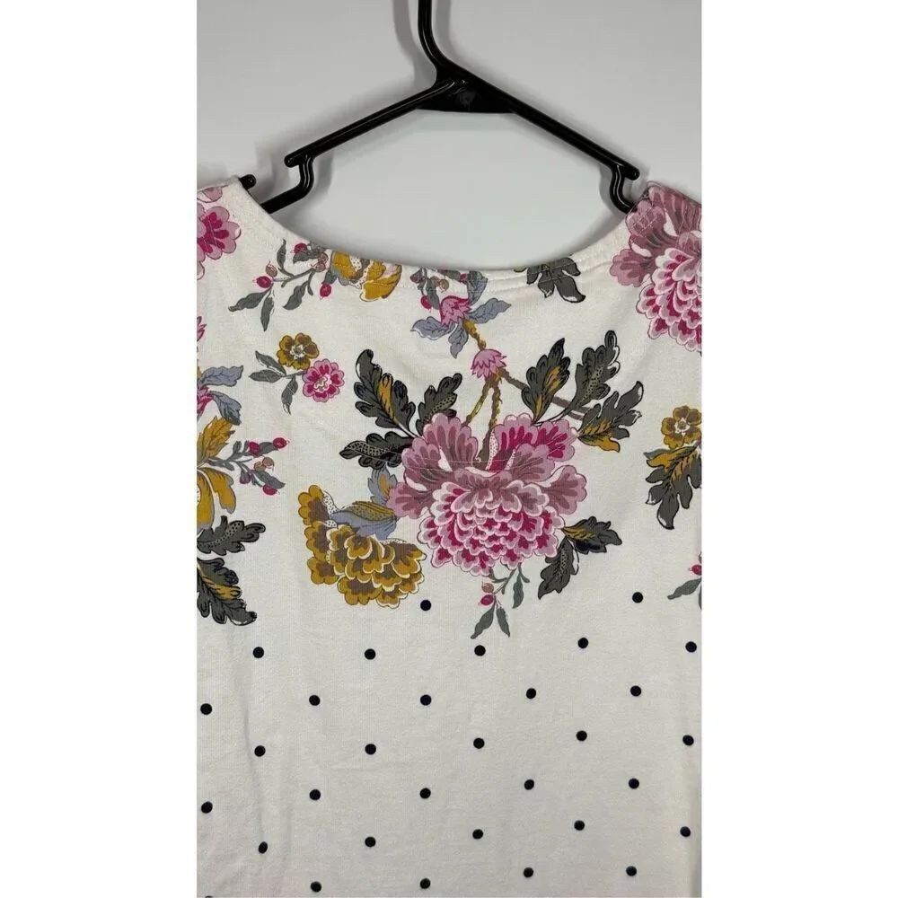 JOULES Great Britain White Floral & Polka Dot Dress Size 8 - Picture 9 of 9